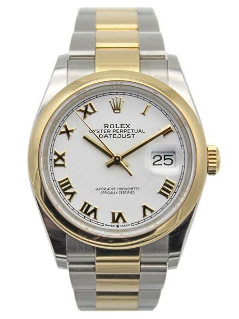 rolex datejust white dial two tone|Rolex Datejust 36mm two tone.